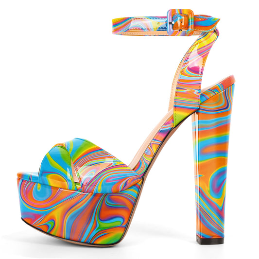 Rainbow Eldof Women's Platform Chunky High Heel