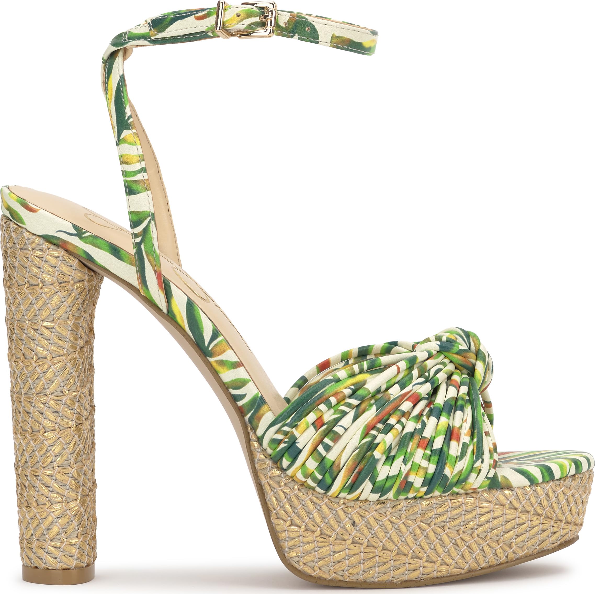 Jessica Simpson Women's Immie Platform Sandal, Green Multi Jungle Jacquard, 11