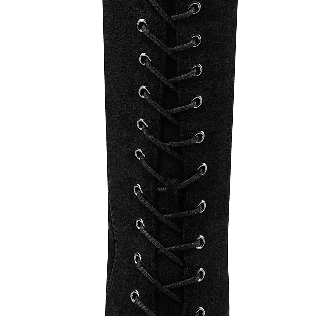 Black Suede Perisis High Chunky Platform Knee High Boots
