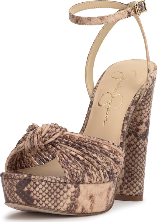 Jessica Simpson Women's Immie Platform Sandal, Natural Snake Print, 8