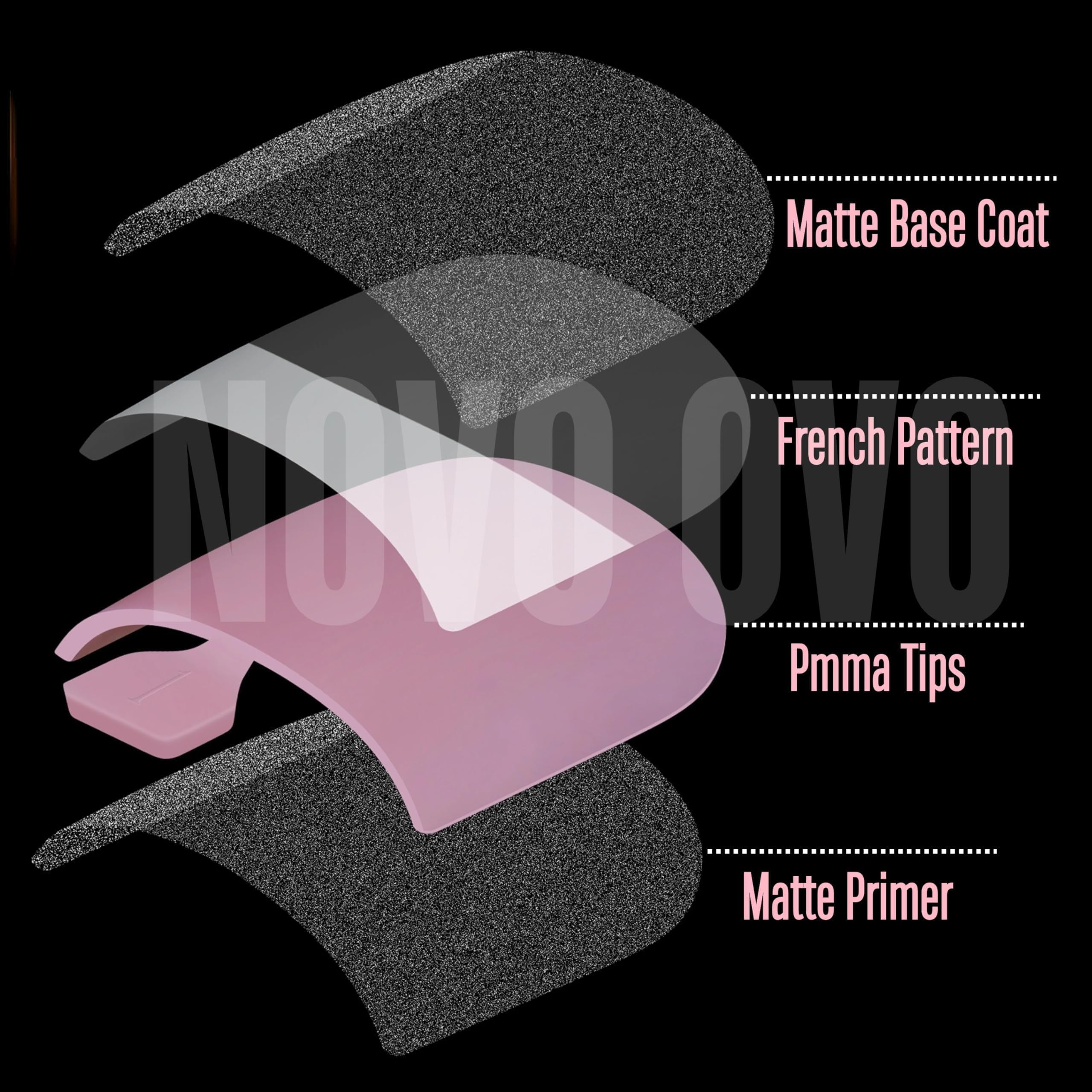 NOVO OVO French Tip Toe Nail Tips Press on, Sharp Square Pre-Designed Soft Gel False Toenail Extension, BERRY PINK Pre-applied Tip Primer & Base Coat, Full Cover Acrylic for DIY x 15 Sizes 240 pcs