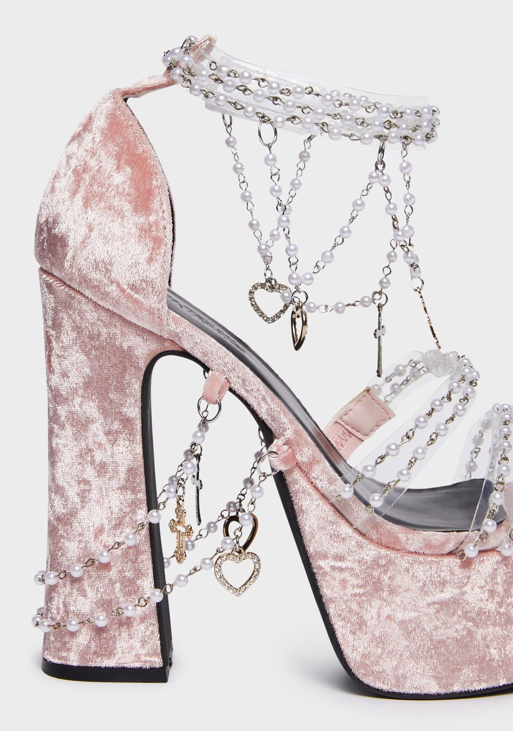 Pink Velvet Holy Revelation Platform Heels