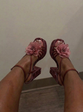 Circus NY By Sam Edelman Women's Siena Flower Heeled Sandal, Spiced Merlot Multi, 7