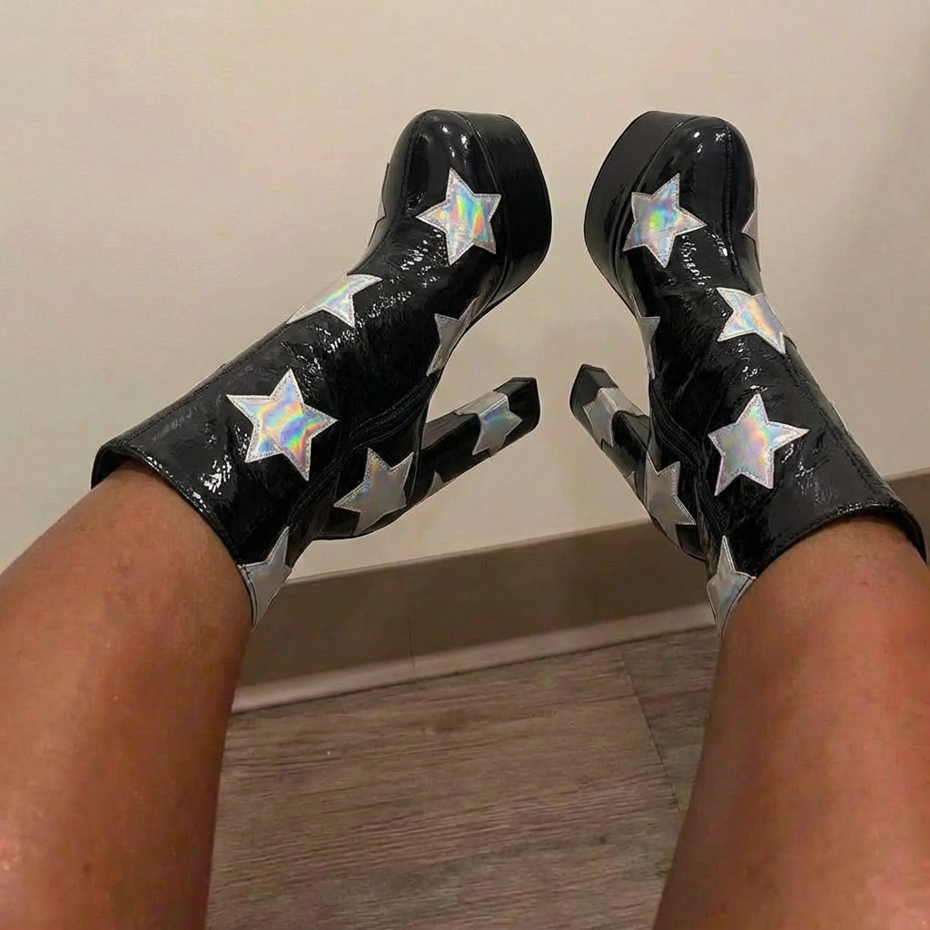 Black Star onlymakerheels Go Go Boots
