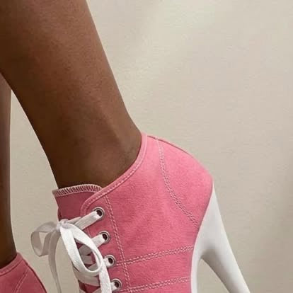 denova's Women's Canvas Very High Heel Lace Up Platform Pole Dance Ankle Boot with Zipper (12,Pink)